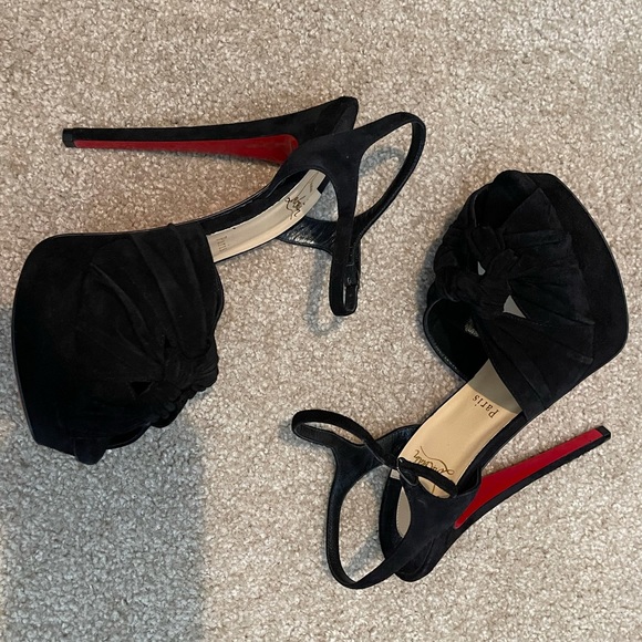 Christian Louboutin Black Velour Ionescadiva sz 38 - Picture 2 of 11
